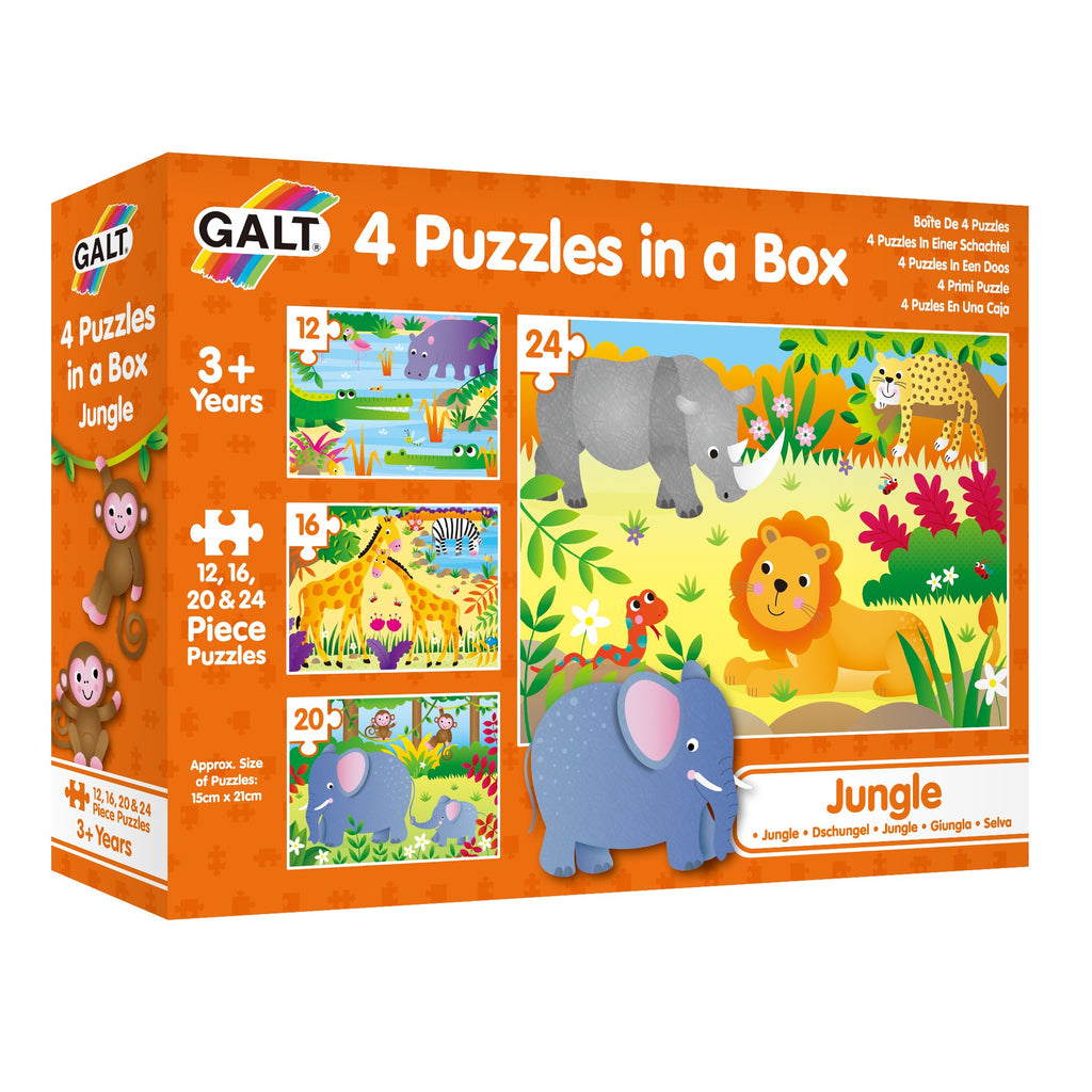 Galt Toys: 4 Puzzle Per Bambini Con Dinosauri, Da 12 A 24 Pezzi, Dai 3 Anni In Su